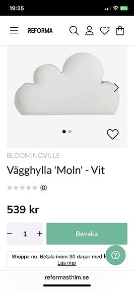 Bloomingville Moln vägghylla 40x23 vit 2 stycken