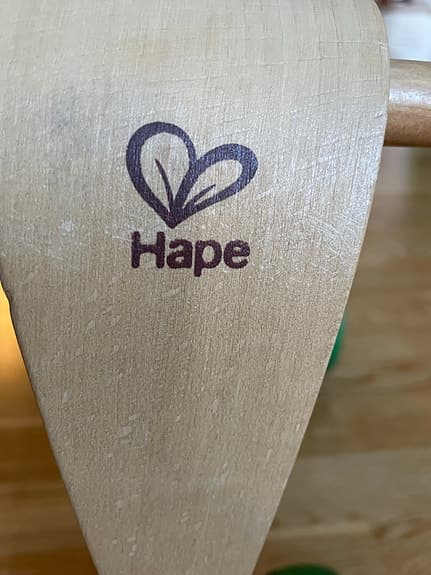 Hape fyrhjuling balanscykel trä grön