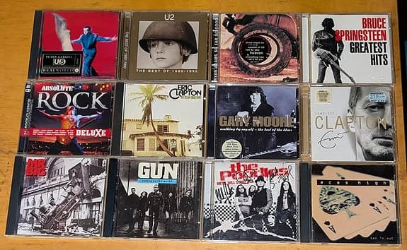110 st Cd-skivor & singlar hårdrock, rock, pop, disco och svenskt.