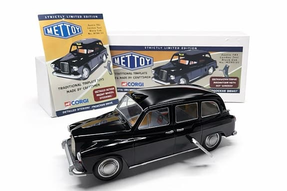 Mettoy Corgi Austin FX4 London Taxi leksaksbil svart