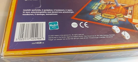 Hasbro Cluedo sällskapsspel svensk utgåva