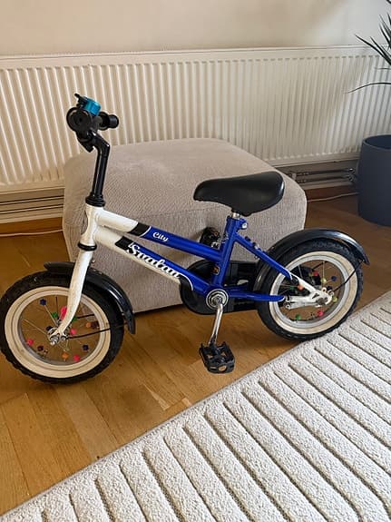 barncykel 12" blå/vit