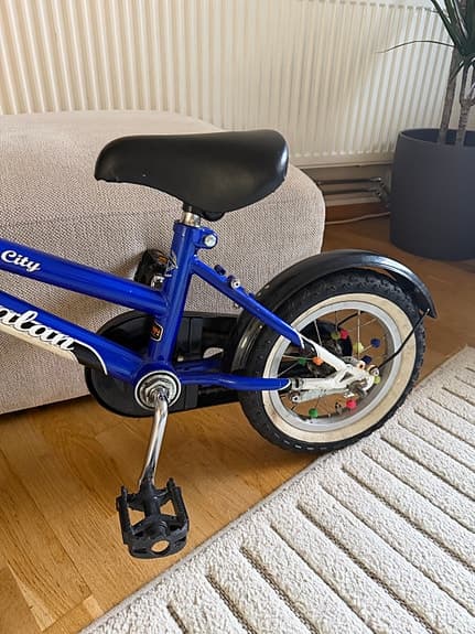 barncykel 12" blå/vit