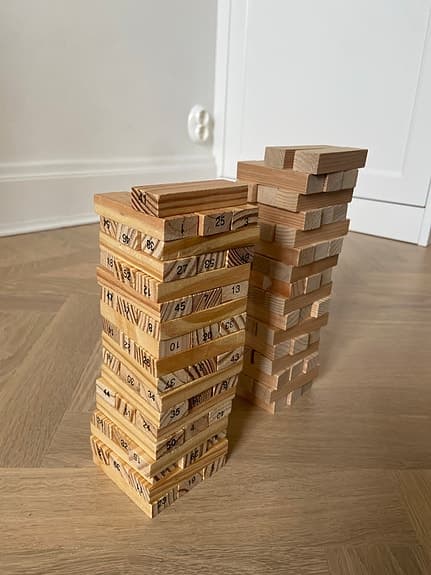 2 set Träspel klossar / Jenga  stapelspel / Byggklossar
