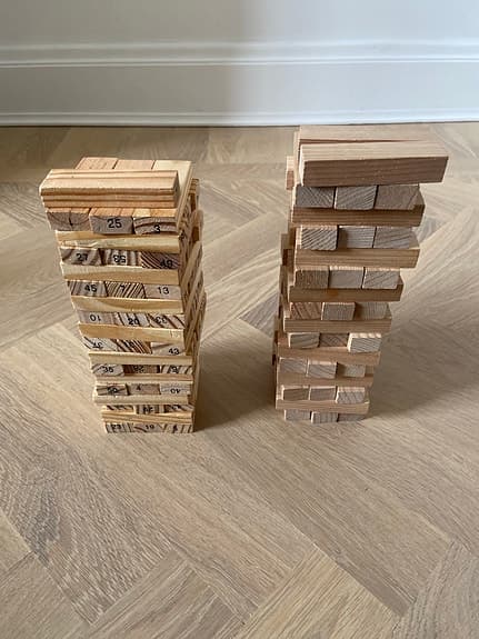 2 set Träspel klossar / Jenga  stapelspel / Byggklossar