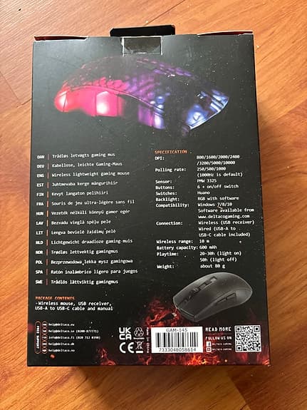 DM320 trådlös lättvikts gamingmus RGB