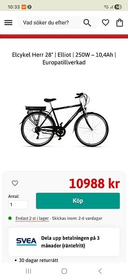 Elcykel – mycket fint skick