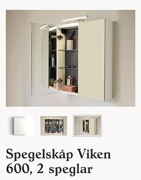 Vedum spegelskåp viken inkl.belysning