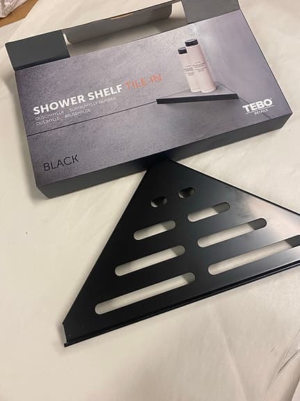 Tebo Shower Shelf Tile In duschhylla hörn svart