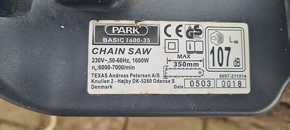 Park Basic 1600-35 motorsåg 1600W 35 cm