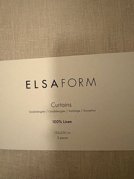 Helt nya linne gardiner i förpackning 16 längder