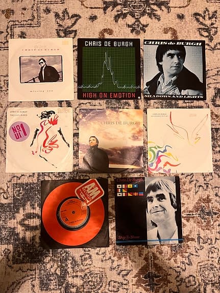 Chris de Burgh – 8 st 7" singlar – Tyska pressningar – Del av privat samling