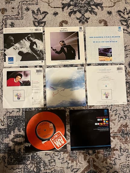 Chris de Burgh – 8 st 7" singlar – Tyska pressningar – Del av privat samling