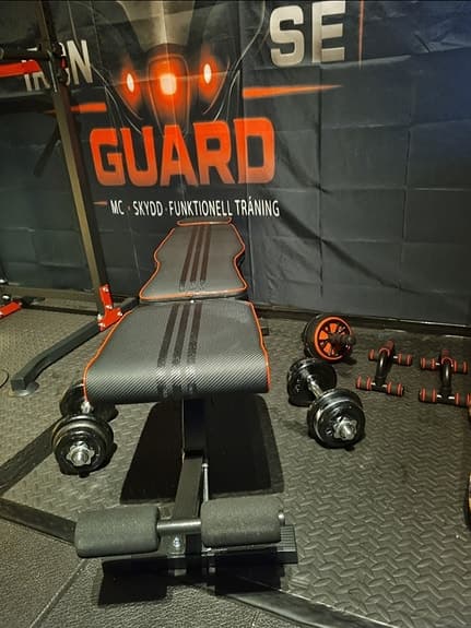 Bänkpress, Träningsbänk Hopfällbar Gymbänk för Hemmagym, sista ex