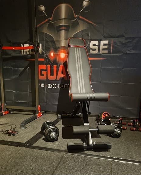 Bänkpress, Träningsbänk Hopfällbar Gymbänk för Hemmagym, sista ex