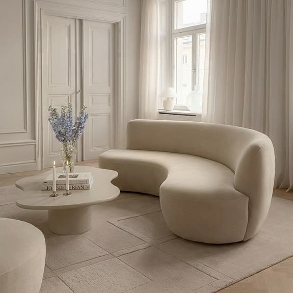 Moon 4-sits Soffa Velvet Greige NY