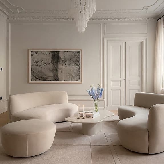 Moon 4-sits Soffa Velvet Greige NY