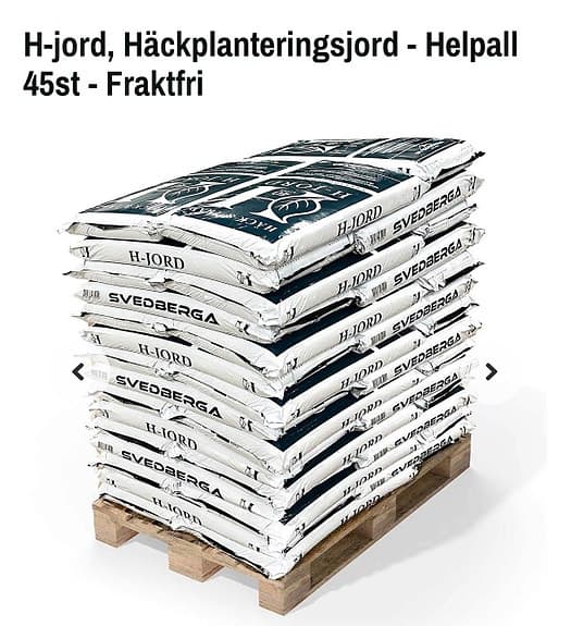 Svedberga H-jord häckplanteringsjord hel pall 45 säckar a 40 liter