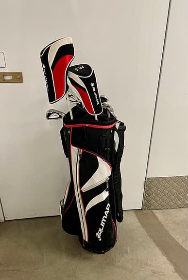 Lättspelat golfset för herrar med vagnbag