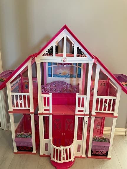 Barbie stort dockhus med möbler