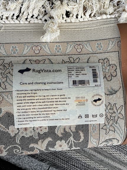 Rugvista gångmatta orientalisk mönstrad mörkblå/beige