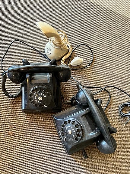 Tre vintage telefoner