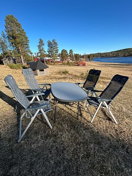Campingmöbelset med 4 Crespo stolar och bord