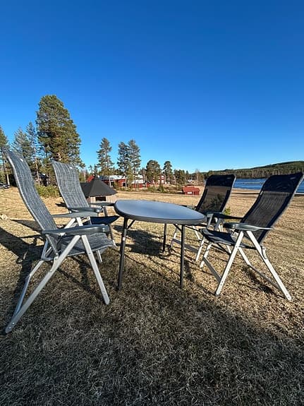 Campingmöbelset med 4 Crespo stolar och bord