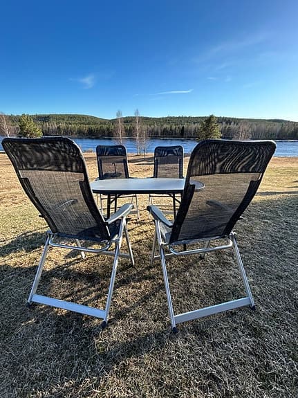 Campingmöbelset med 4 Crespo stolar och bord