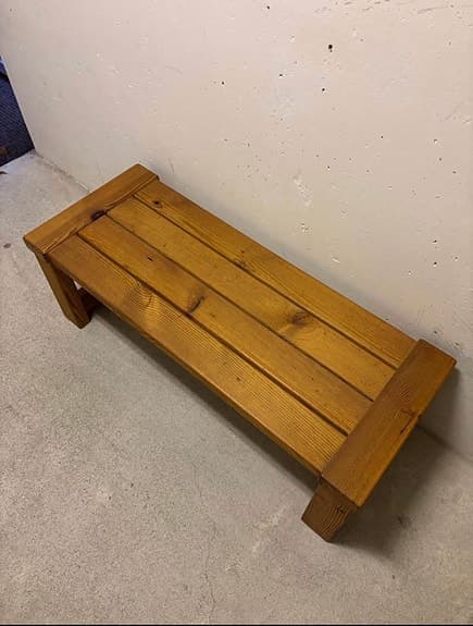 Bänk furu glasmäster Markaryd retro 70 tal