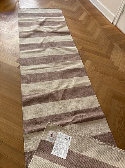 Rugvista randig gångmatta beige/brun 300x80cm
