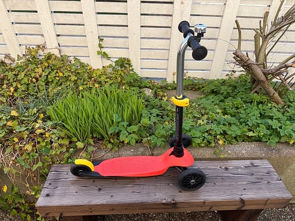 Oxelo trehjuling sparkcykel röd/svart för barn