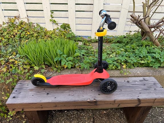 Oxelo trehjuling sparkcykel röd/svart för barn