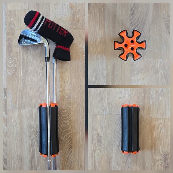Golf, klubb-bärare, handtag för att bära upp till 6 golfklubbor.