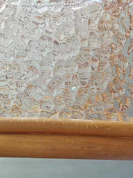 Fin piedestal i rotting och glas, retro