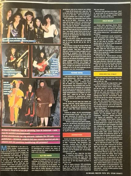 Ronnie James DIO - Stort 2-sidigt reportage ur tidningen OKEJ