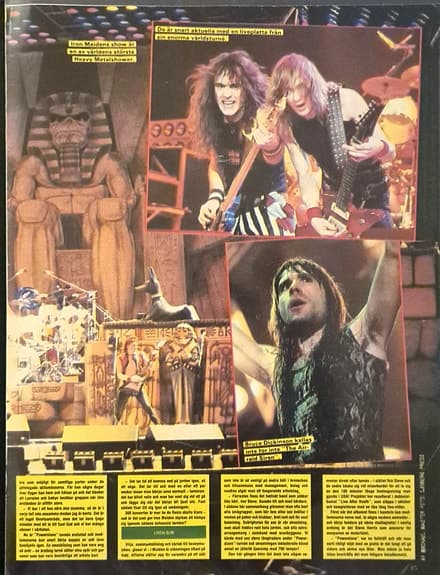 IRON MAIDEN - Stort 2-sidigt reportage OKEJ 1985 (World Slavery Tour)