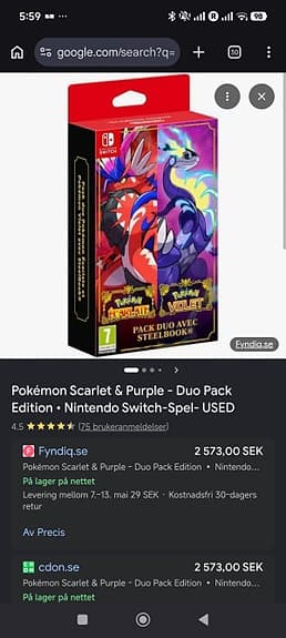 Nintendo Switch OLED Pokémon Scarlet & Violet Edition konsol med masse spel