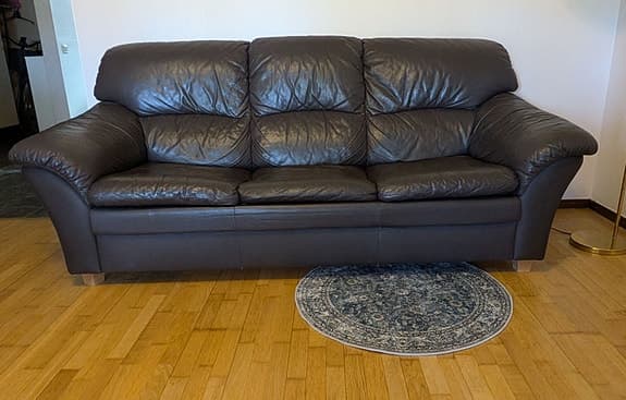 Hjort Knudsen bäddsoffa brun läder