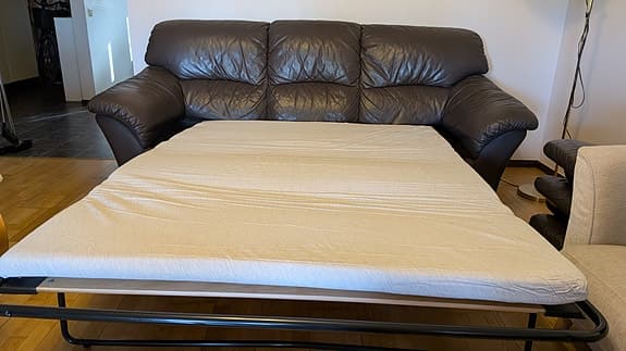 Hjort Knudsen bäddsoffa brun läder