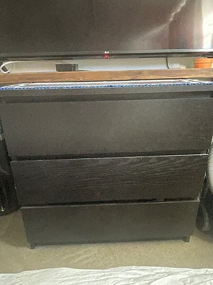 IKEA MALM byrå - 3 lådor, svartbrun - 400 kr