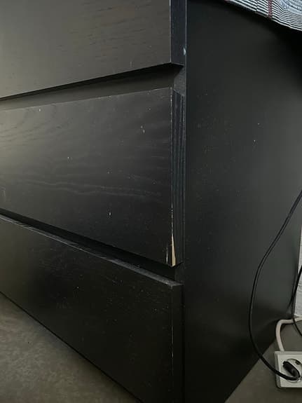 IKEA MALM byrå - 3 lådor, svartbrun - 400 kr