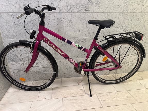 Nyservad lila Crescent barncykel 24"
