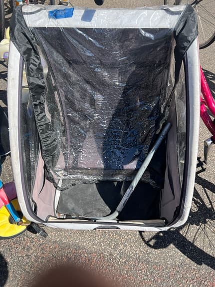 Cykelvagn för barn rosa/grå