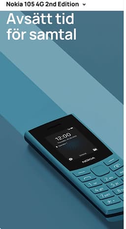 Nokia 105 Classic mobiltelefon (blå) helt Ny