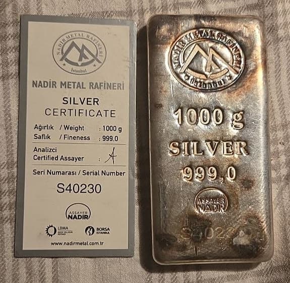 Nadir 1000 g silver tacka 999,0 med certifikat