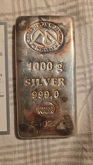 Nadir 1000 g silver tacka 999,0 med certifikat
