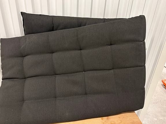 Mörkgråa sittdynor till utemöbel - hög rygg/ solstol  ( 2 st)