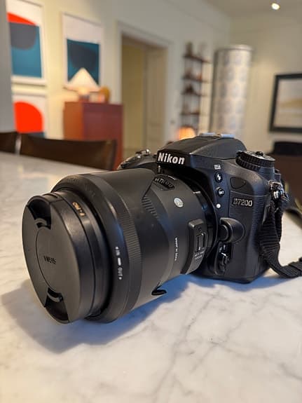 Nikon D7200, Sigma 35mm f/1.4 objektiv, Manfrotto 055 stativ