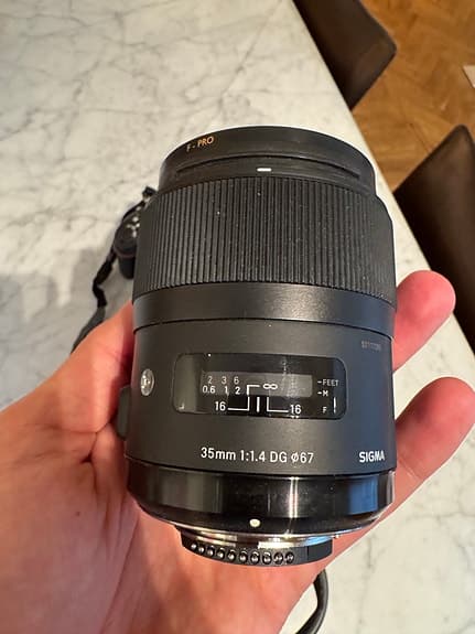 Nikon D7200, Sigma 35mm f/1.4 objektiv, Manfrotto 055 stativ